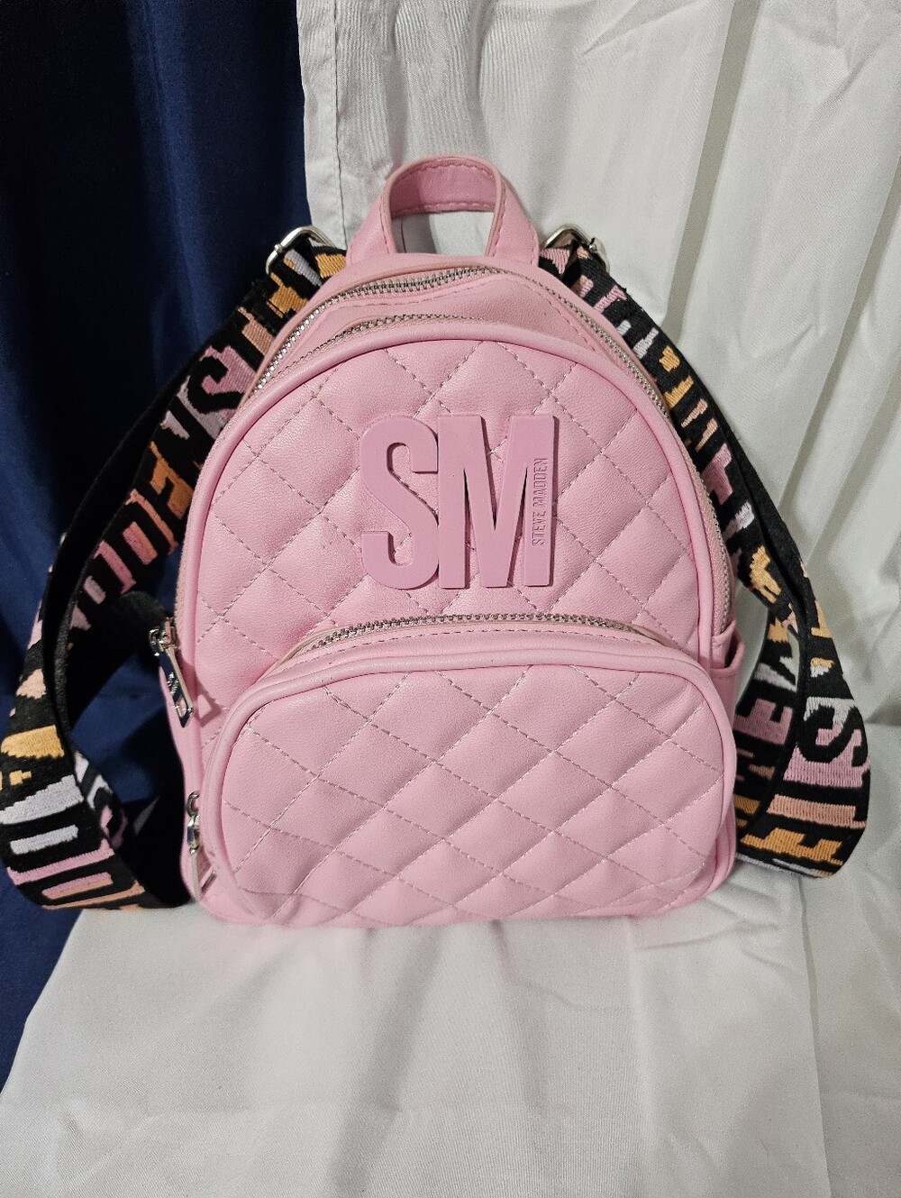Steve Madden Pink Quilted Kids Backpack